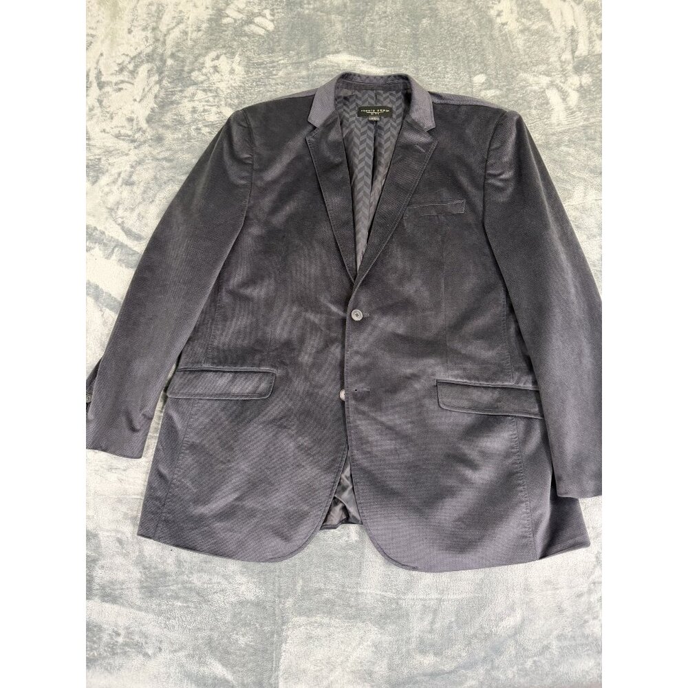 Pronto Uomo Mens XXL Blazer Blue Polyester Classic Fit